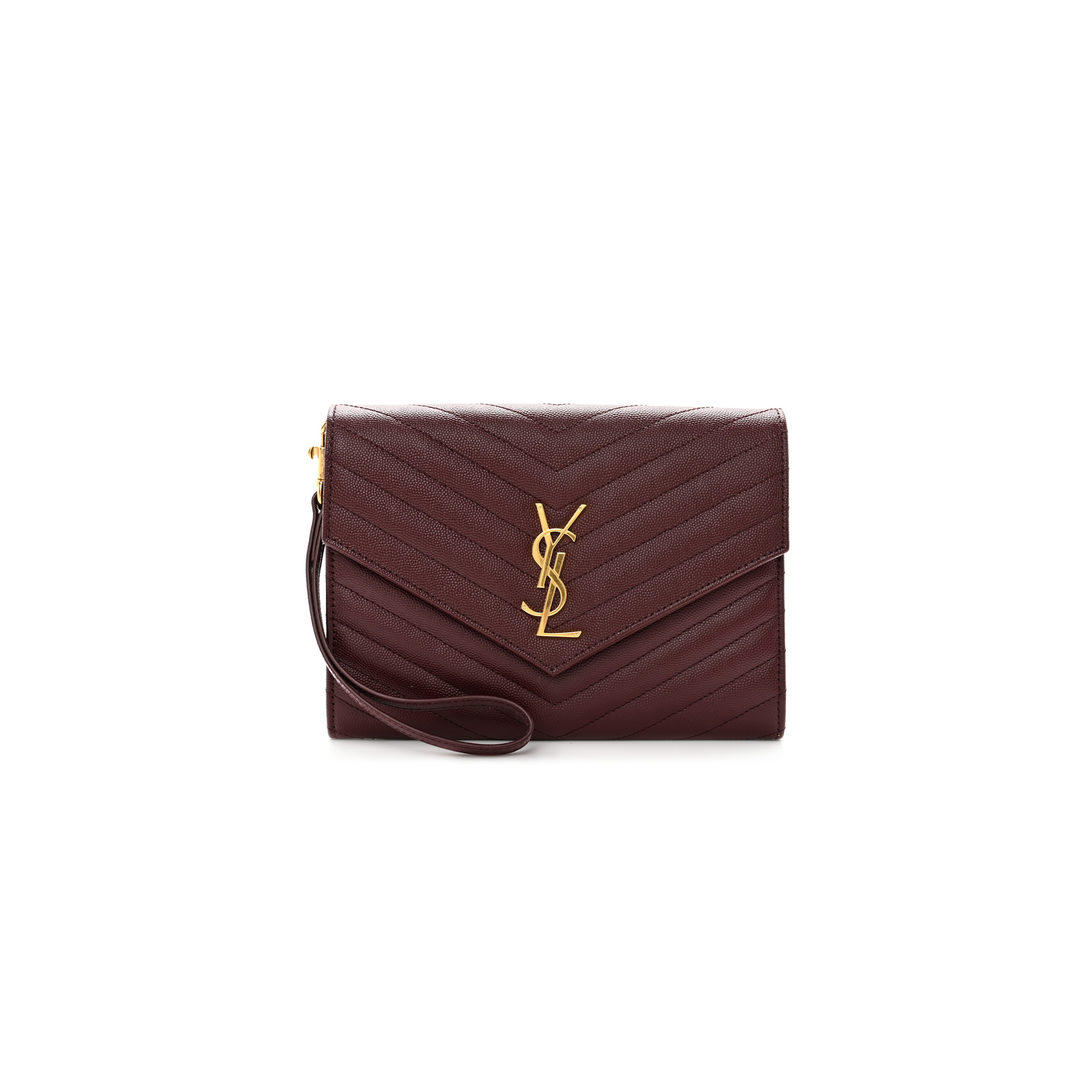 YSL CASSANDRE MATELASSÉ FLAP POUCH IN GRAIN DE POUDRE LEATHER 6176621193176 (21*16*3cm)